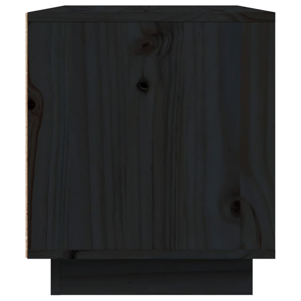 vidaXL Comodă TV, negru, 80x35x40,5 cm, lemn masiv de pin