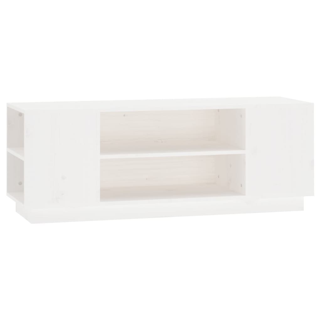 vidaXL Comodă TV, alb, 110x35x40,5 cm, lemn masiv de pin vidaXL Comodă TV, alb, 110x35x40,5 cm, lemn masiv de pin