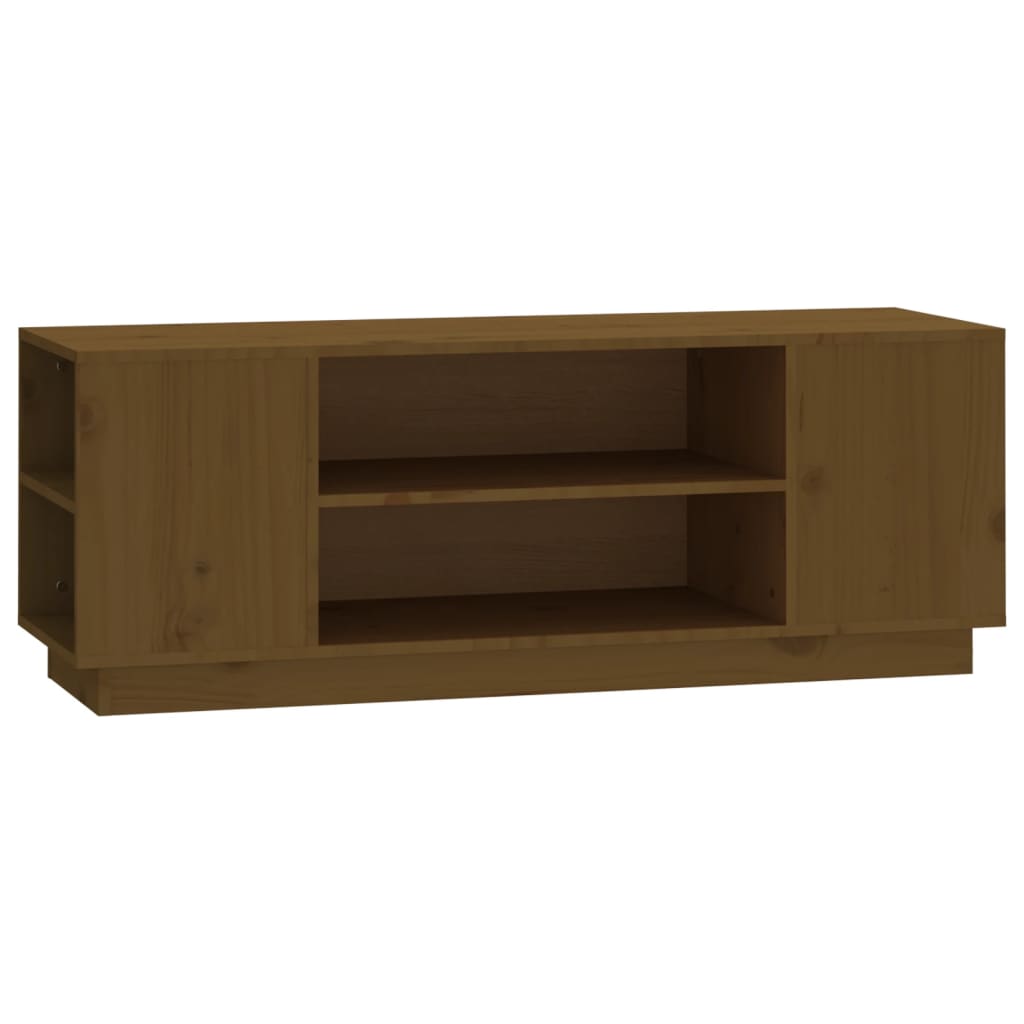 vidaXL Comodă TV, maro miere, 110x35x40,5 cm, lemn masiv de pin vidaXL Comodă TV, maro miere, 110x35x40,5 cm, lemn masiv de pin