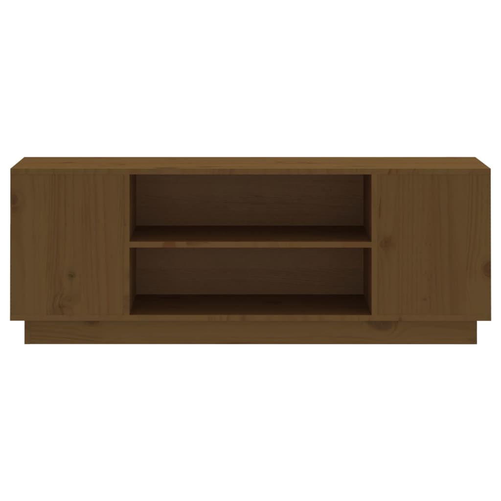vidaXL Comodă TV, maro miere, 110x35x40,5 cm, lemn masiv de pin vidaXL Comodă TV, maro miere, 110x35x40,5 cm, lemn masiv de pin