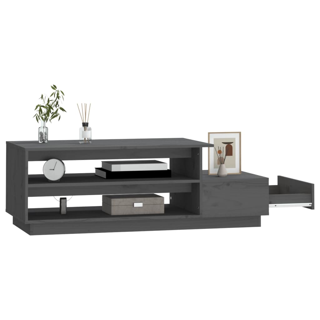 vidaXL Măsuță de cafea, gri, 120x50x40,5 cm, lemn masiv de pin vidaXL Măsuță de cafea, gri, 120x50x40,5 cm, lemn masiv de pin