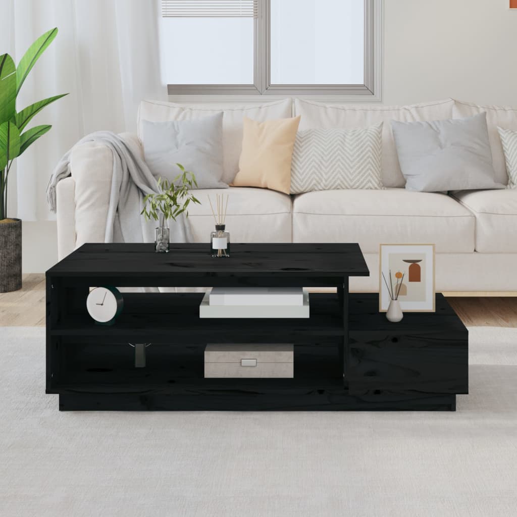 vidaXL Măsuță de cafea, negru, 120x50x40,5 cm, lemn masiv de pin vidaXL Măsuță de cafea, negru, 120x50x40,5 cm, lemn masiv de pin