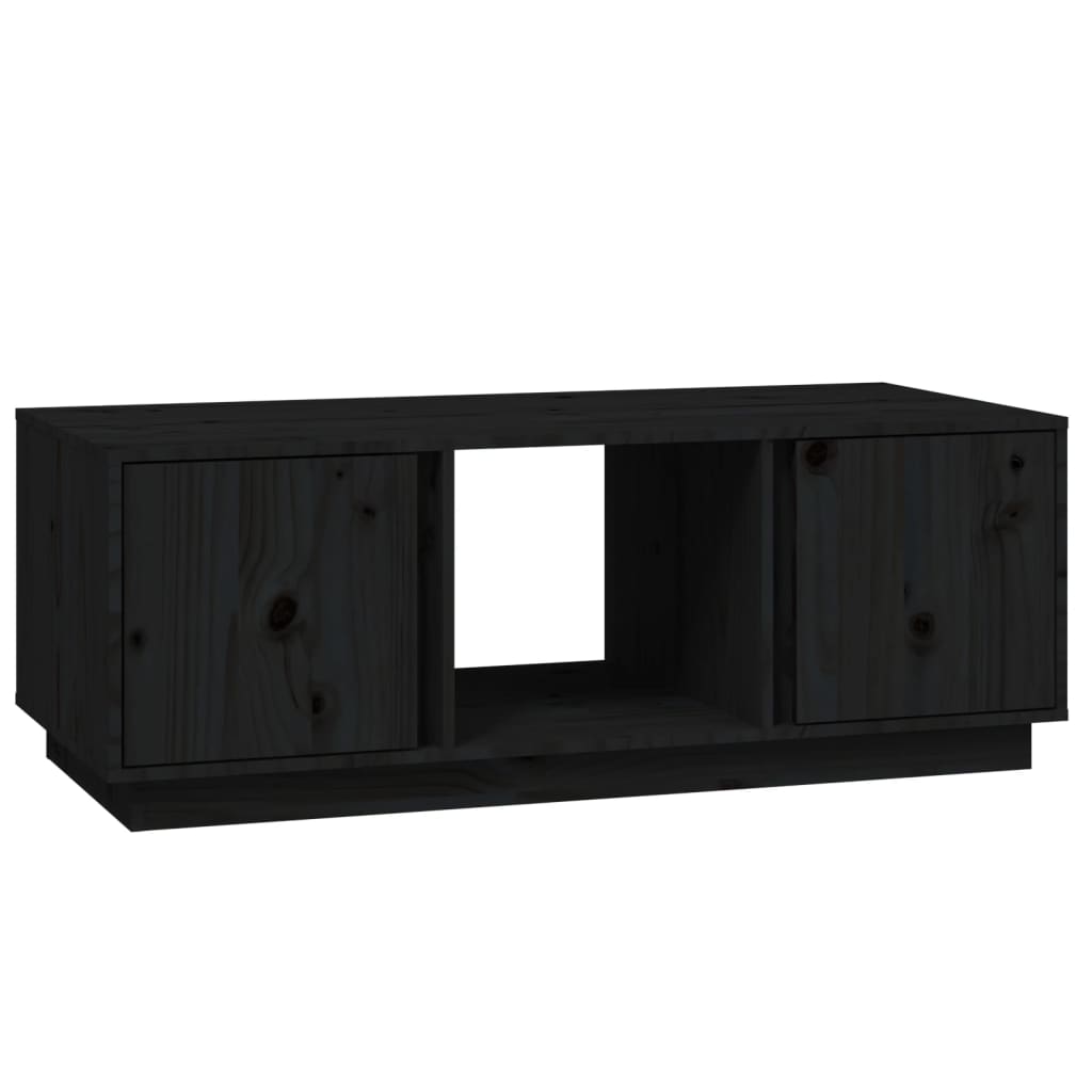 vidaXL Măsuță de cafea, negru, 110x50x40 cm, lemn masiv de pin vidaXL Măsuță de cafea, negru, 110x50x40 cm, lemn masiv de pin