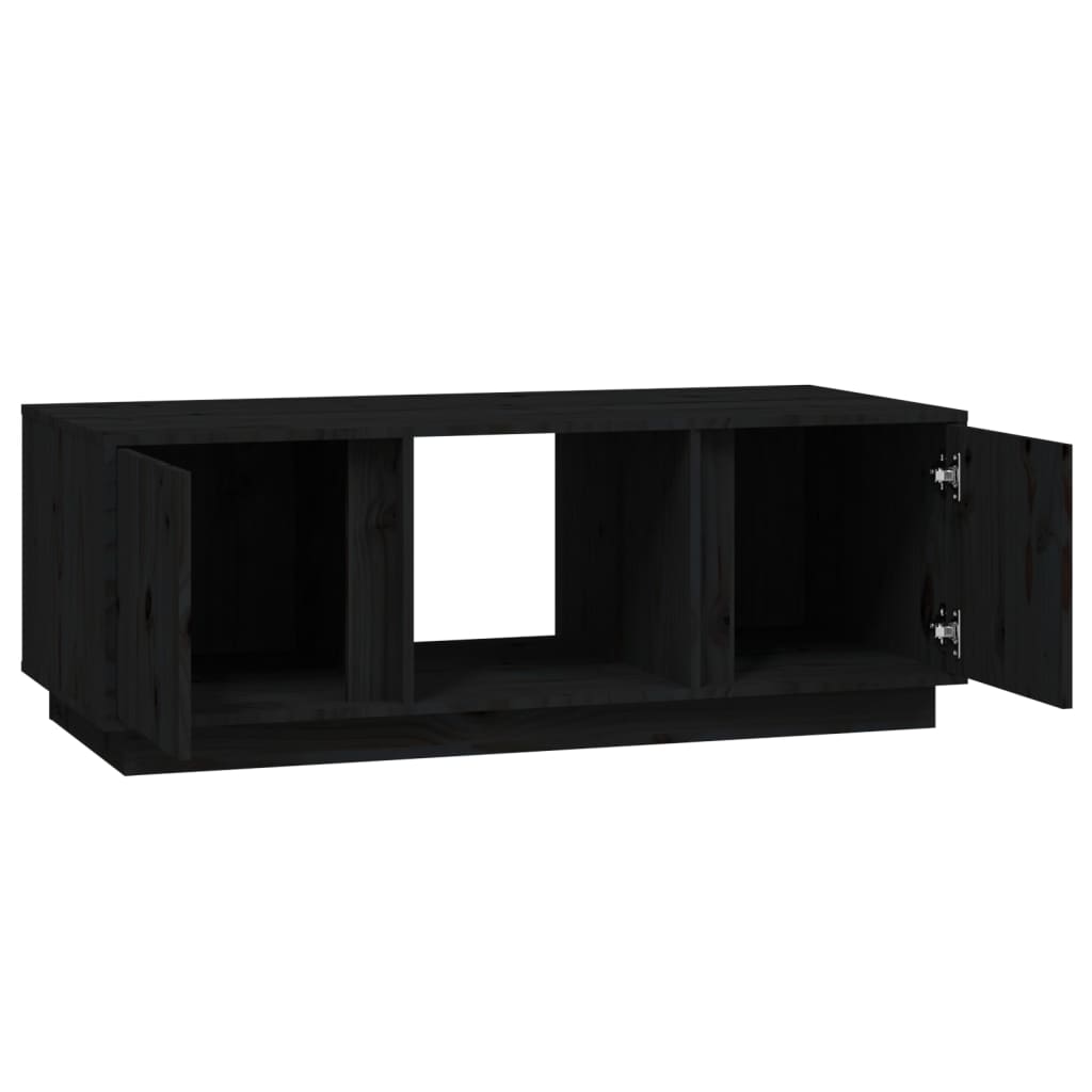 vidaXL Măsuță de cafea, negru, 110x50x40 cm, lemn masiv de pin vidaXL Măsuță de cafea, negru, 110x50x40 cm, lemn masiv de pin