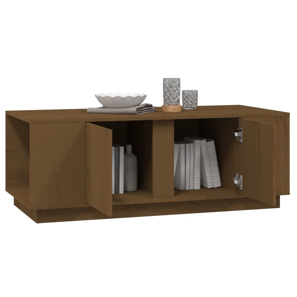 vidaXL Măsuță de cafea, maro miere, 110x50x40 cm, lemn masiv de pin vidaXL Măsuță de cafea, maro miere, 110x50x40 cm, lemn masiv de pin