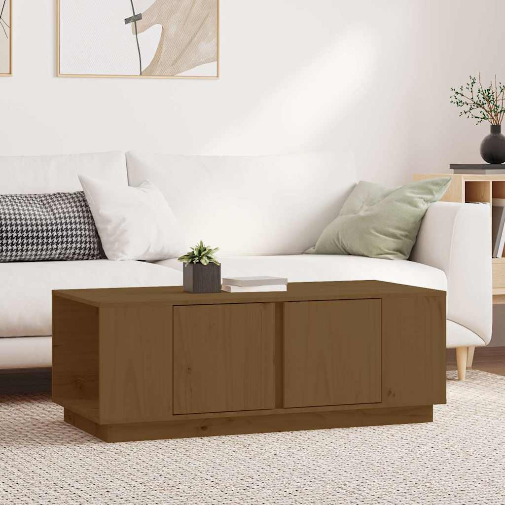 vidaXL Măsuță de cafea, maro miere, 110x50x40 cm, lemn masiv de pin vidaXL Măsuță de cafea, maro miere, 110x50x40 cm, lemn masiv de pin