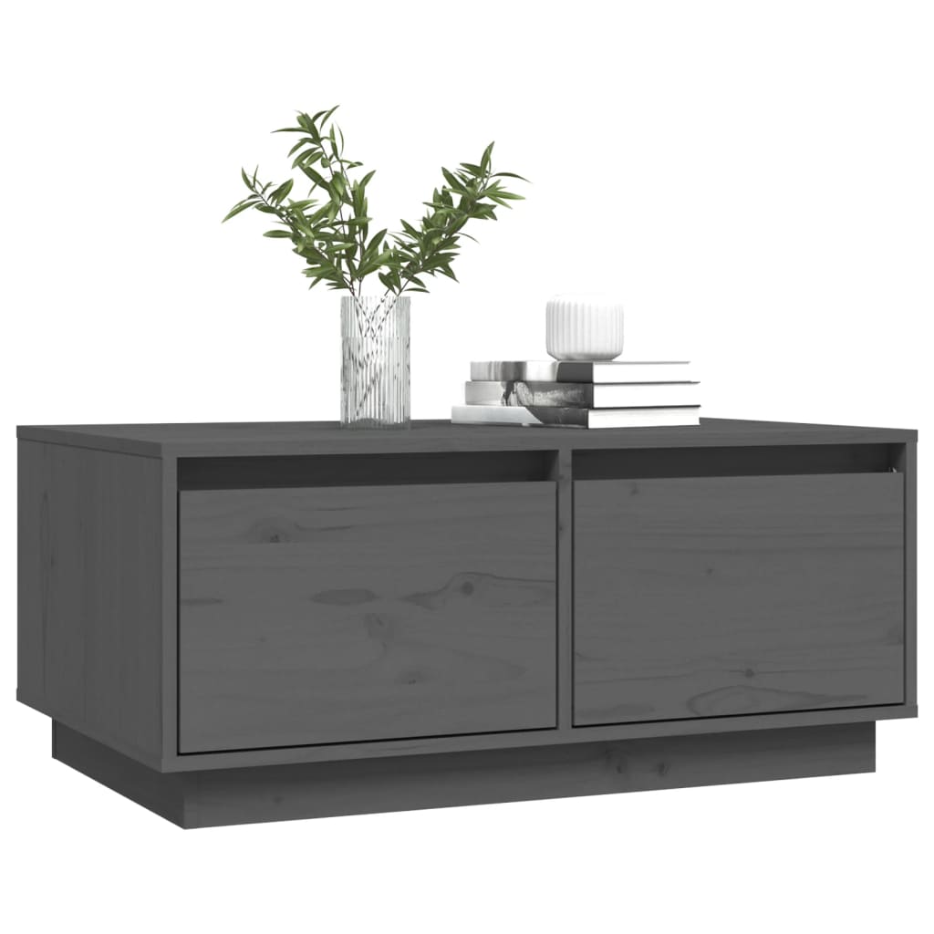 vidaXL Măsuță de cafea, gri, 80x50x35 cm, lemn masiv de pin vidaXL Măsuță de cafea, gri, 80x50x35 cm, lemn masiv de pin