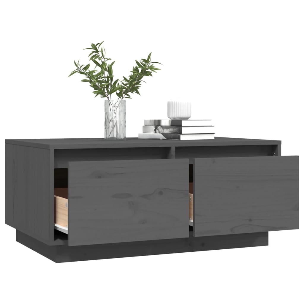 vidaXL Măsuță de cafea, gri, 80x50x35 cm, lemn masiv de pin vidaXL Măsuță de cafea, gri, 80x50x35 cm, lemn masiv de pin