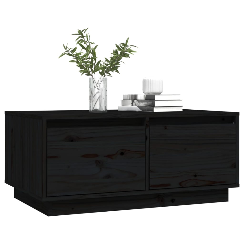 vidaXL Măsuță de cafea, negru, 80x50x35 cm, lemn masiv de pin vidaXL Măsuță de cafea, negru, 80x50x35 cm, lemn masiv de pin