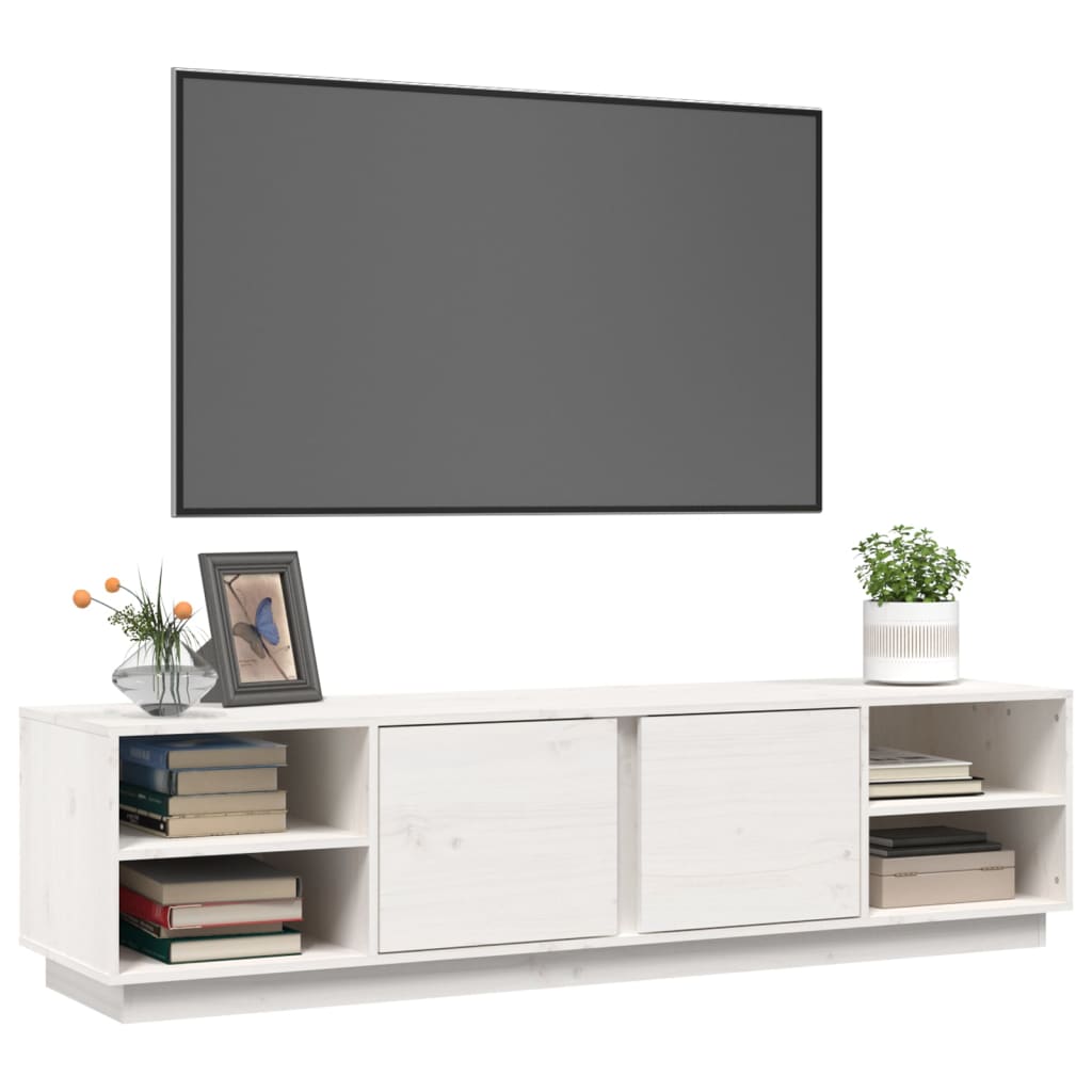 vidaXL Comodă TV, alb, 156x40x40 cm, lemn masiv de pin vidaXL Comodă TV, alb, 156x40x40 cm, lemn masiv de pin