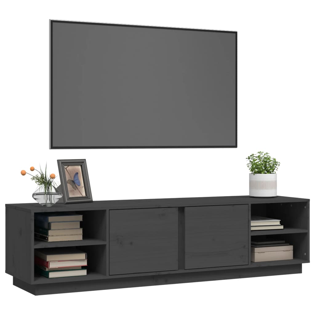 vidaXL Comodă TV, gri, 156x40x40 cm, lemn masiv de pin vidaXL Comodă TV, gri, 156x40x40 cm, lemn masiv de pin