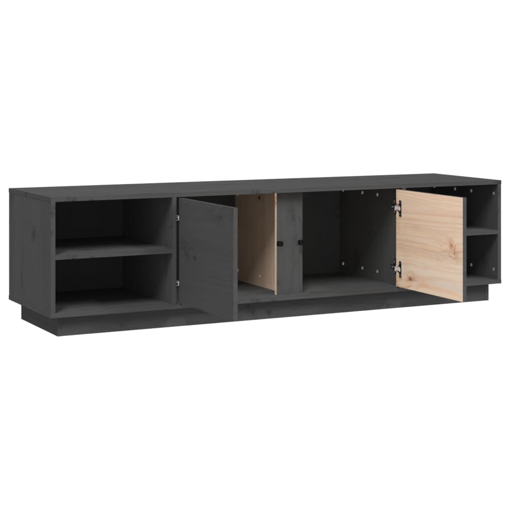 vidaXL Comodă TV, gri, 156x40x40 cm, lemn masiv de pin vidaXL Comodă TV, gri, 156x40x40 cm, lemn masiv de pin