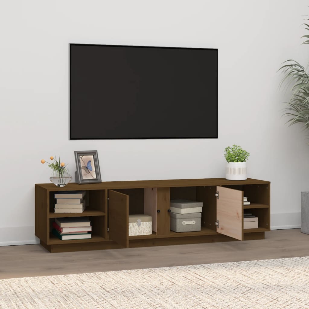 vidaXL Comodă TV, maro miere, 156x40x40 cm, lemn masiv de pin vidaXL Comodă TV, maro miere, 156x40x40 cm, lemn masiv de pin