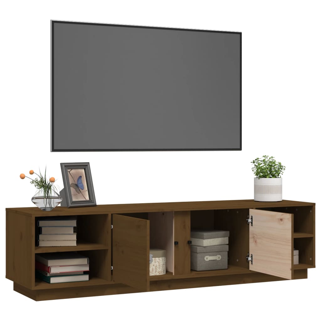 vidaXL Comodă TV, maro miere, 156x40x40 cm, lemn masiv de pin vidaXL Comodă TV, maro miere, 156x40x40 cm, lemn masiv de pin