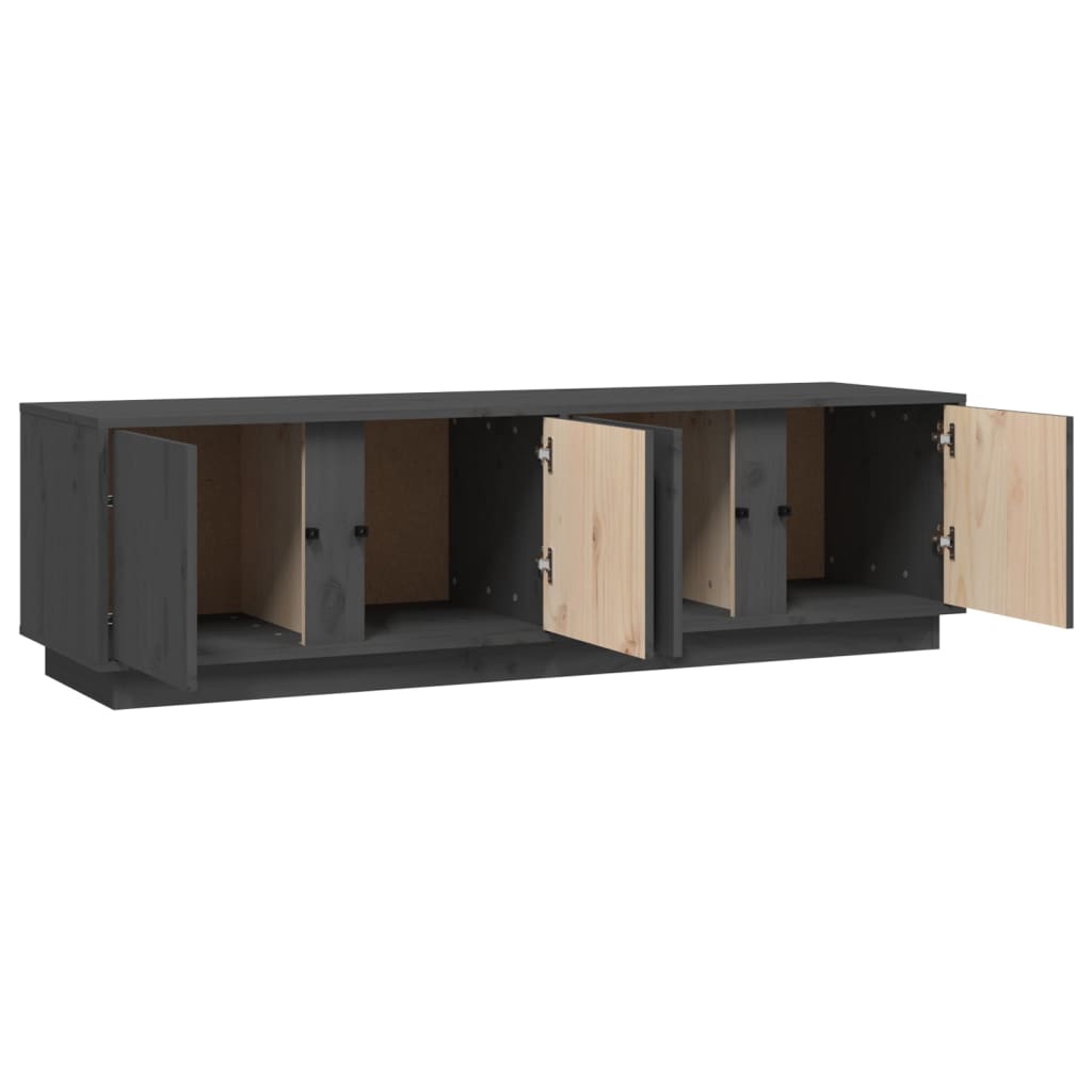 vidaXL Comodă TV, gri, 140x40x40 cm, lemn masiv de pin vidaXL Comodă TV, gri, 140x40x40 cm, lemn masiv de pin