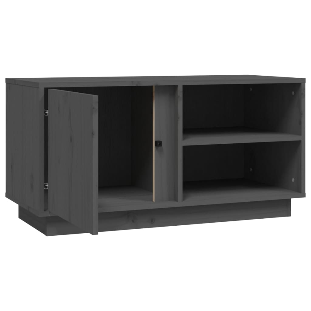vidaXL Comodă TV, gri, 80x35x40,5 cm, lemn masiv de pin vidaXL Comodă TV, gri, 80x35x40,5 cm, lemn masiv de pin