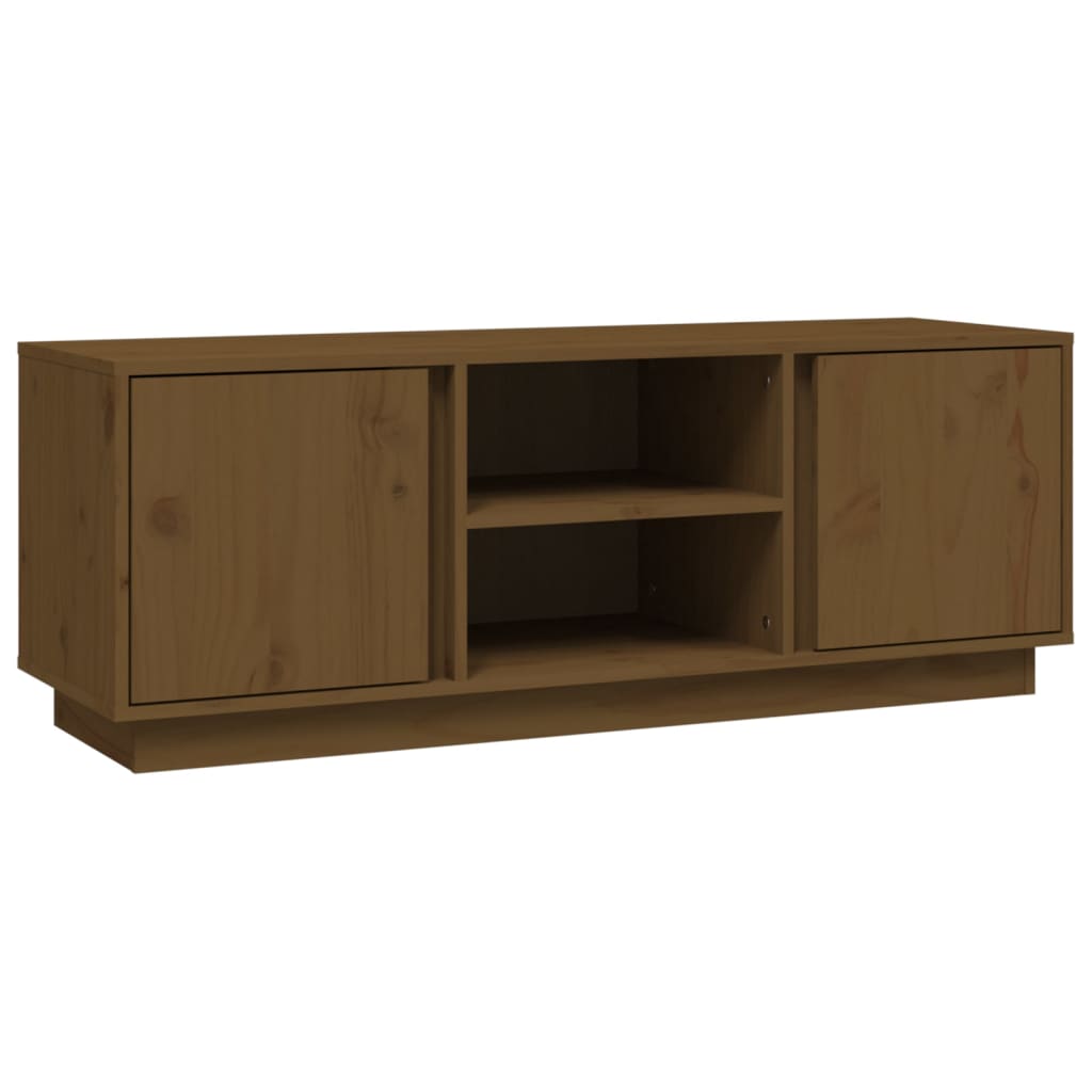 vidaXL Comodă TV, maro miere, 110x35x40,5 cm, lemn masiv de pin vidaXL Comodă TV, maro miere, 110x35x40,5 cm, lemn masiv de pin