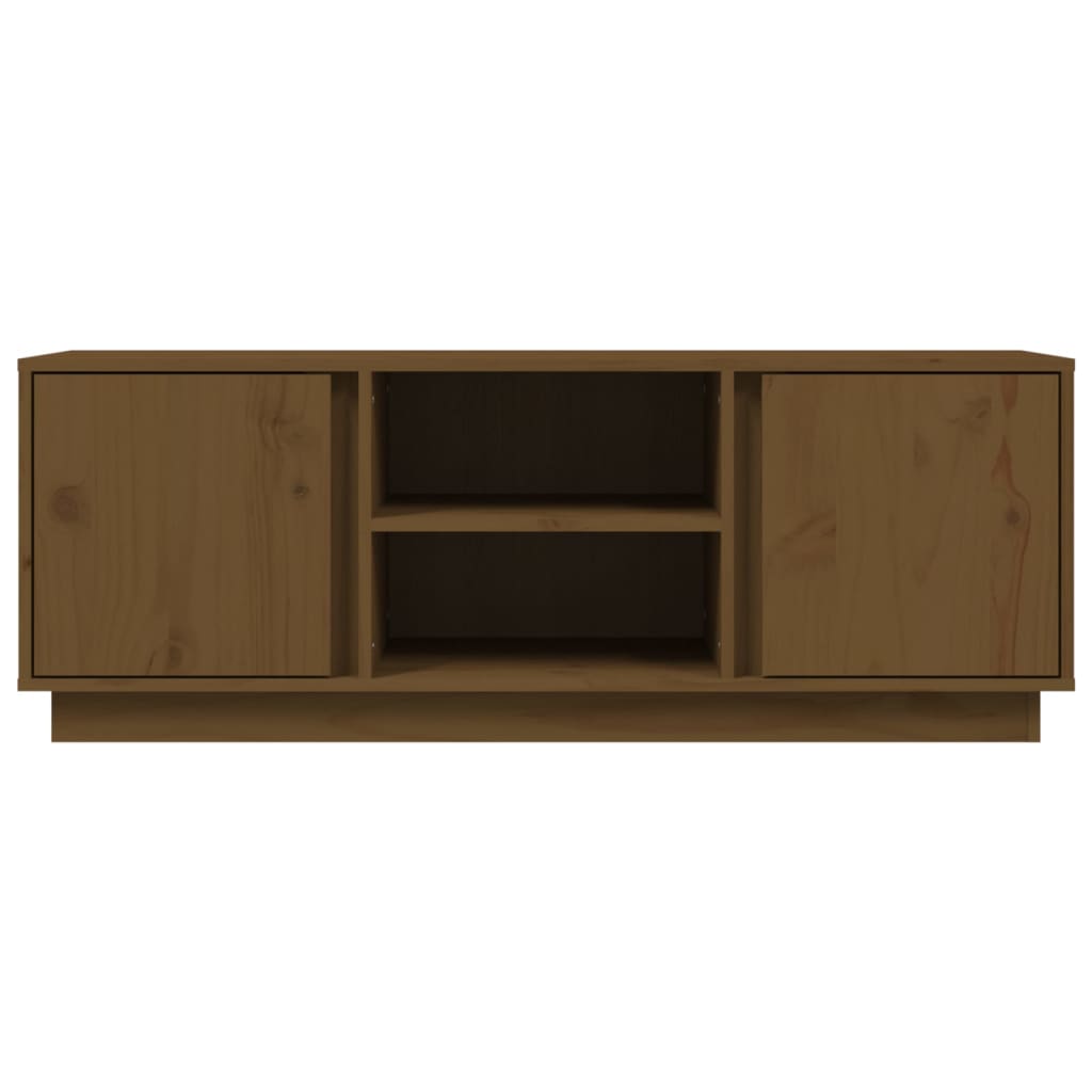 vidaXL Comodă TV, maro miere, 110x35x40,5 cm, lemn masiv de pin vidaXL Comodă TV, maro miere, 110x35x40,5 cm, lemn masiv de pin
