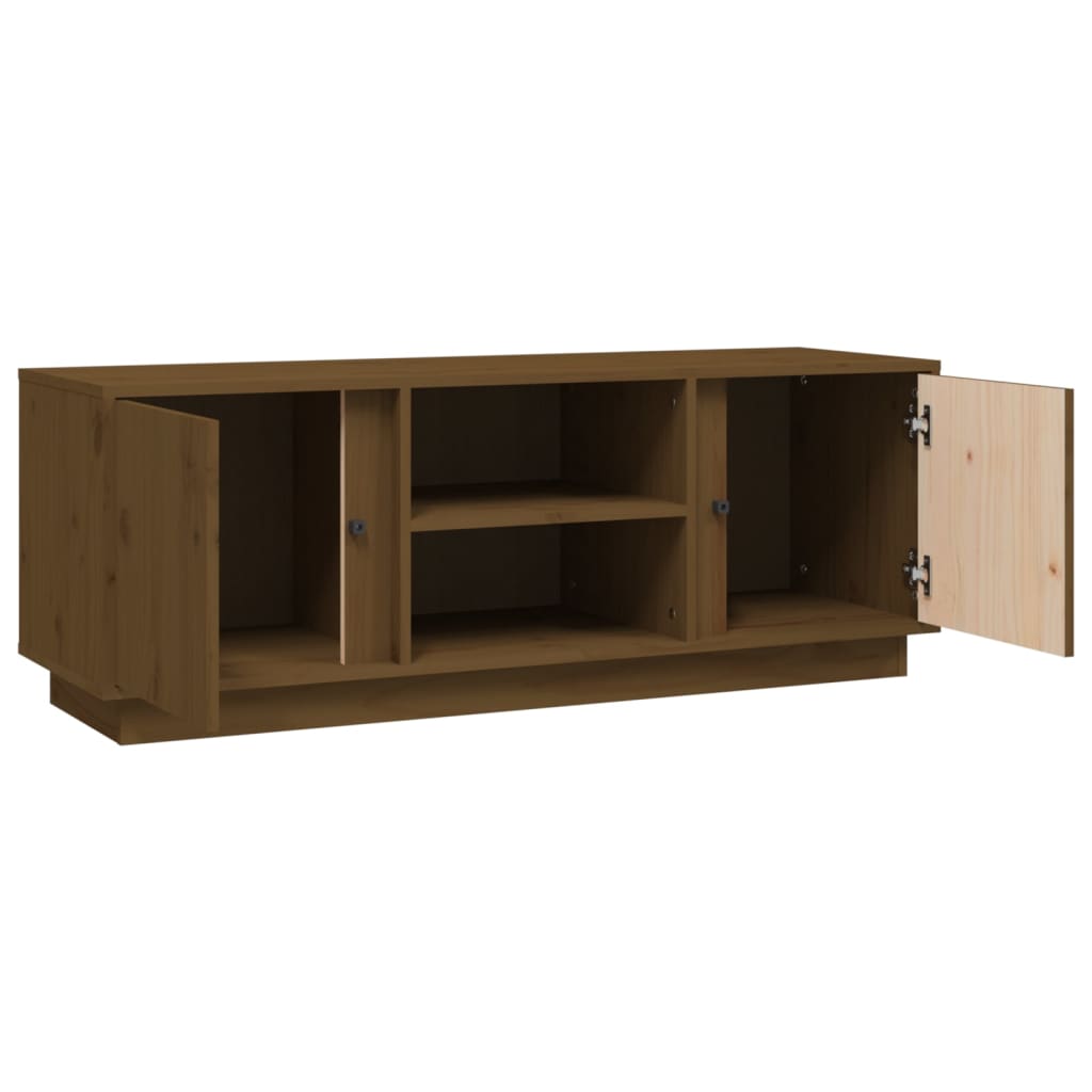 vidaXL Comodă TV, maro miere, 110x35x40,5 cm, lemn masiv de pin vidaXL Comodă TV, maro miere, 110x35x40,5 cm, lemn masiv de pin