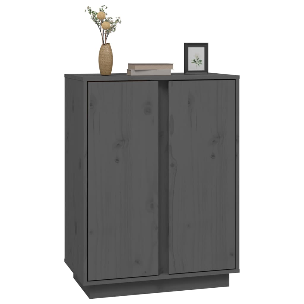 vidaXL Servantă, gri, 60x35x80 cm, lemn masiv de pin