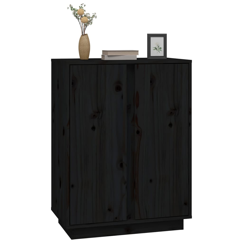 vidaXL Servantă, negru, 60x35x80 cm, lemn masiv de pin vidaXL Servantă, negru, 60x35x80 cm, lemn masiv de pin