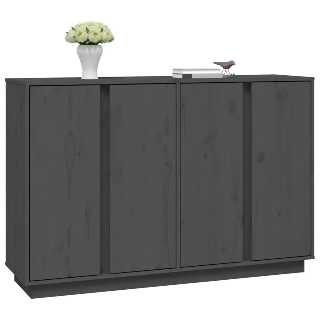 vidaXL Servantă, gri, 120x35x80 cm, lemn masiv de pin