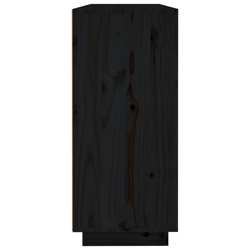 vidaXL Servantă, negru, 120x35x80 cm, lemn masiv de pin