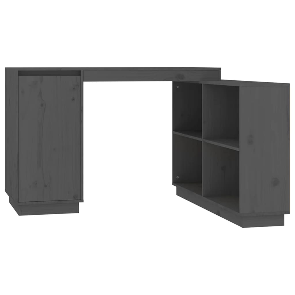 vidaXL Birou, gri, 110x50x75 cm, lemn masiv de pin