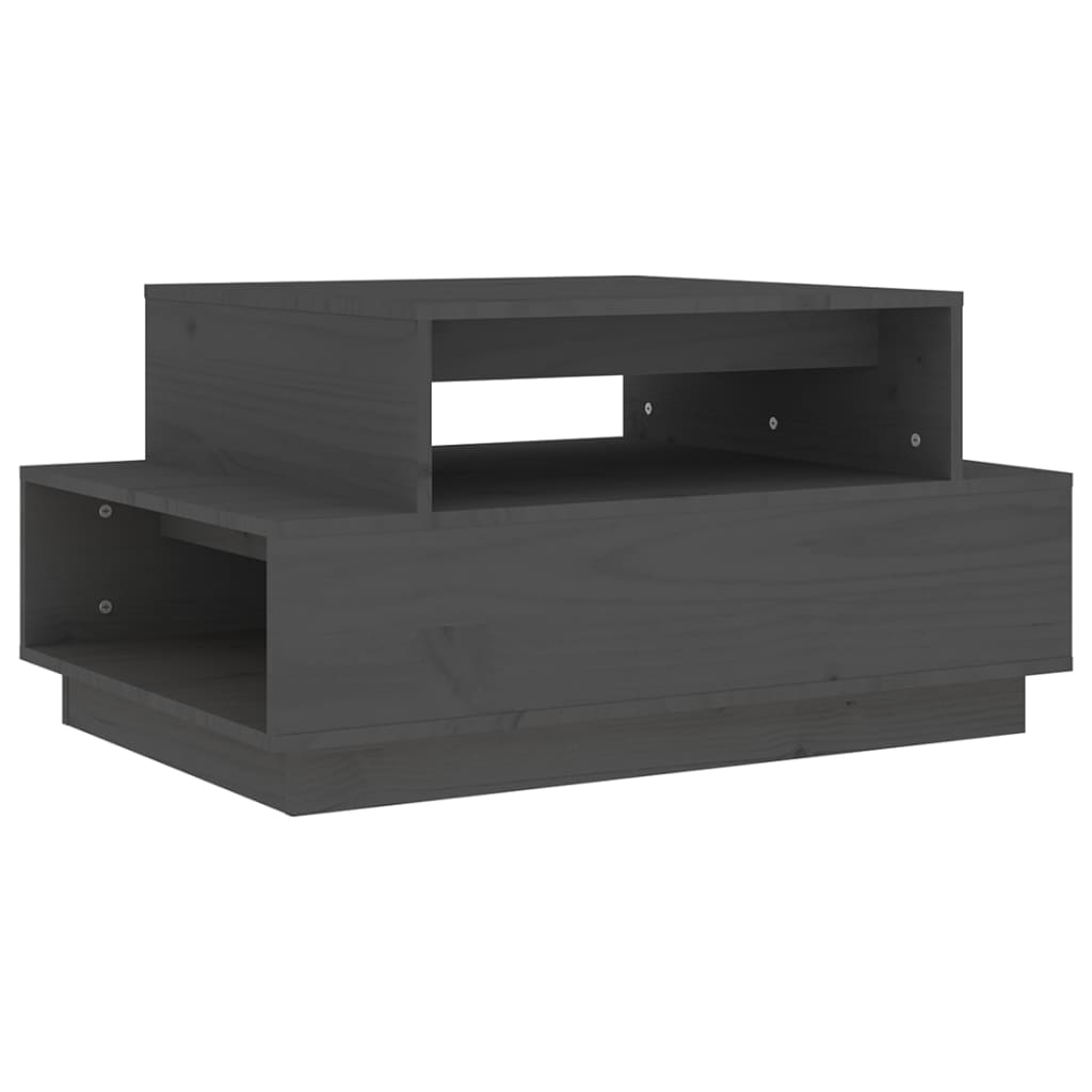 vidaXL Măsuță de cafea, gri, 80x55x40,5 cm, lemn masiv de pin vidaXL Măsuță de cafea, gri, 80x55x40,5 cm, lemn masiv de pin
