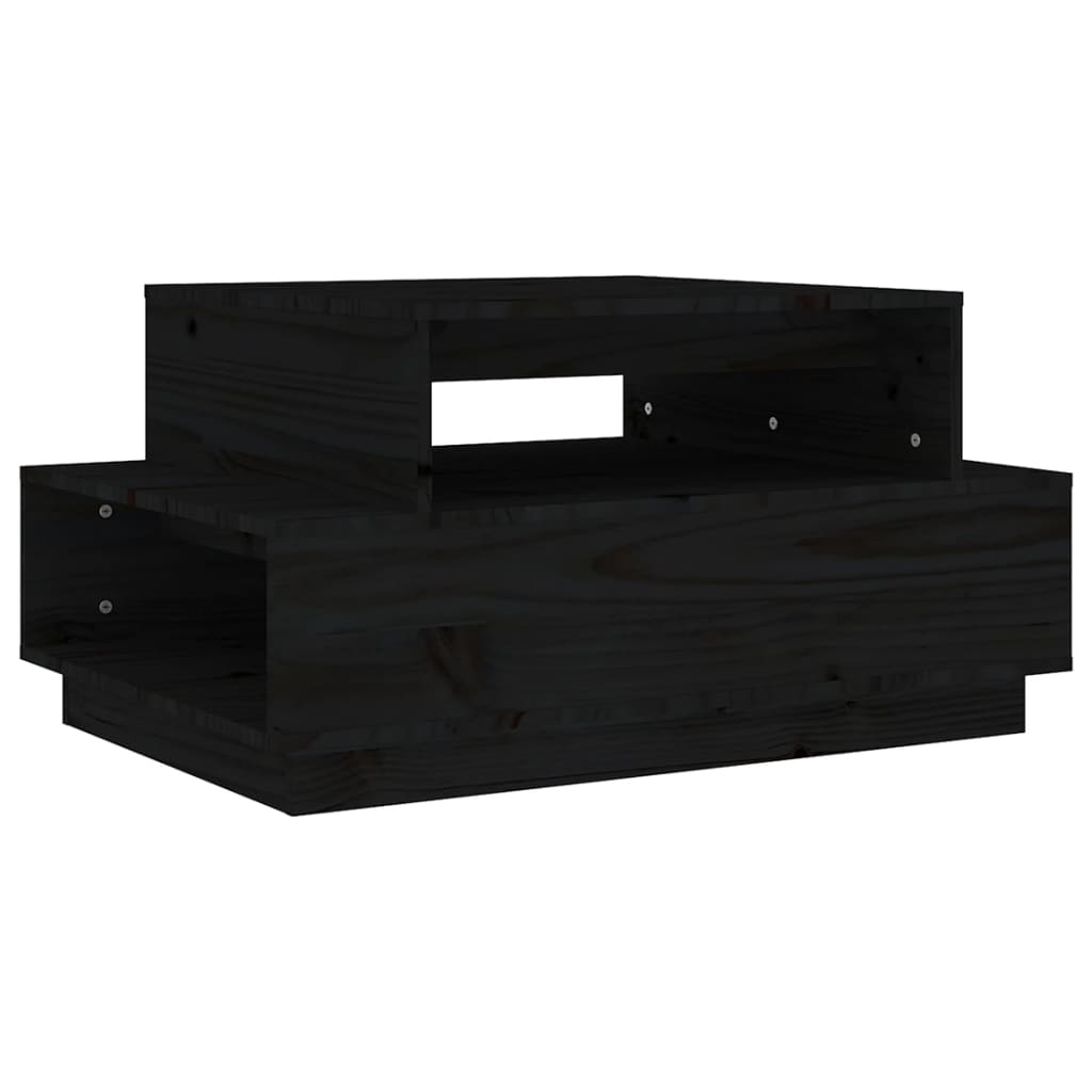 vidaXL Măsuță de cafea, negru, 80x55x40,5 cm, lemn masiv de pin vidaXL Măsuță de cafea, negru, 80x55x40,5 cm, lemn masiv de pin