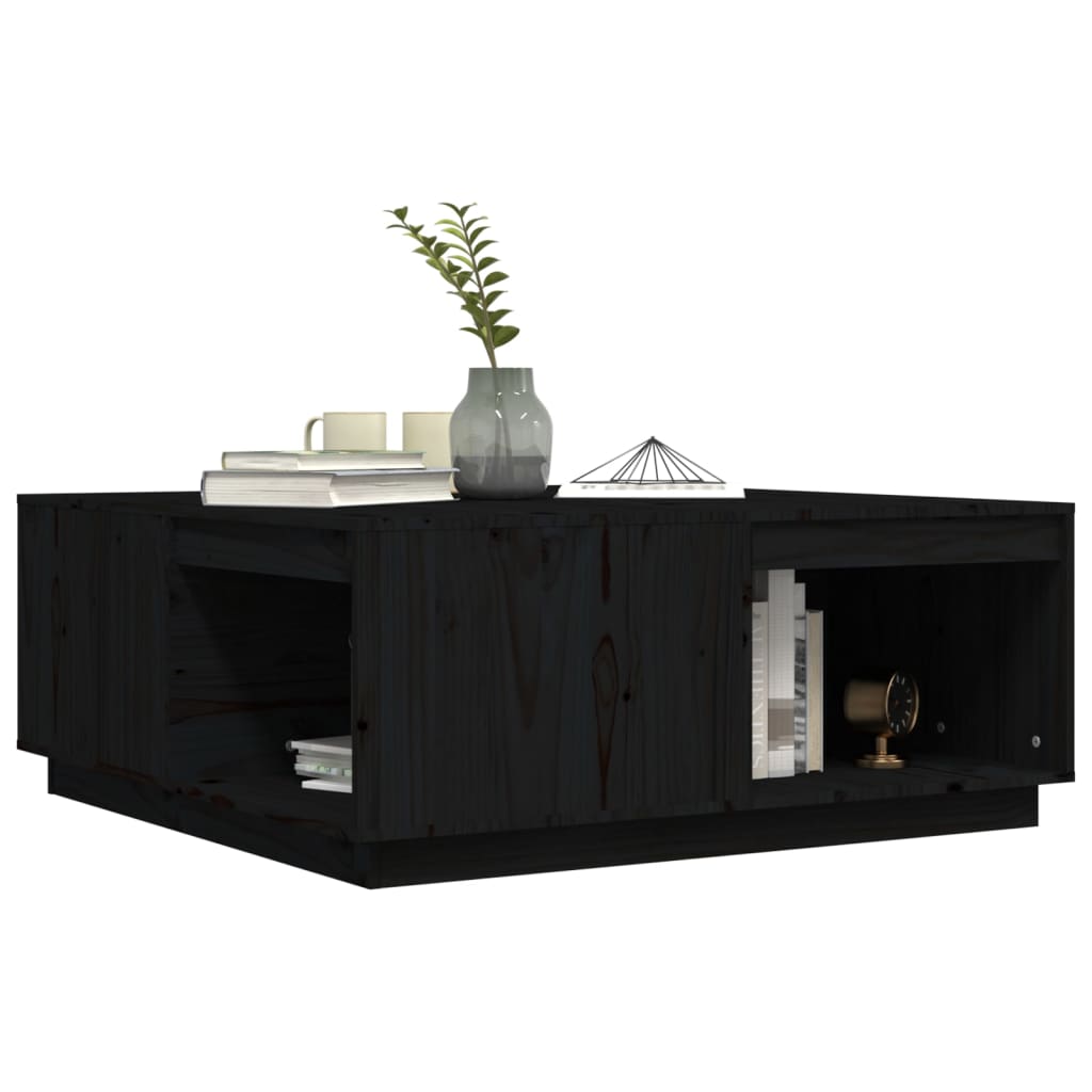 vidaXL Măsuță de cafea, negru, 100x101x40,5 cm, lemn masiv de pin vidaXL Măsuță de cafea, negru, 100x101x40,5 cm, lemn masiv de pin