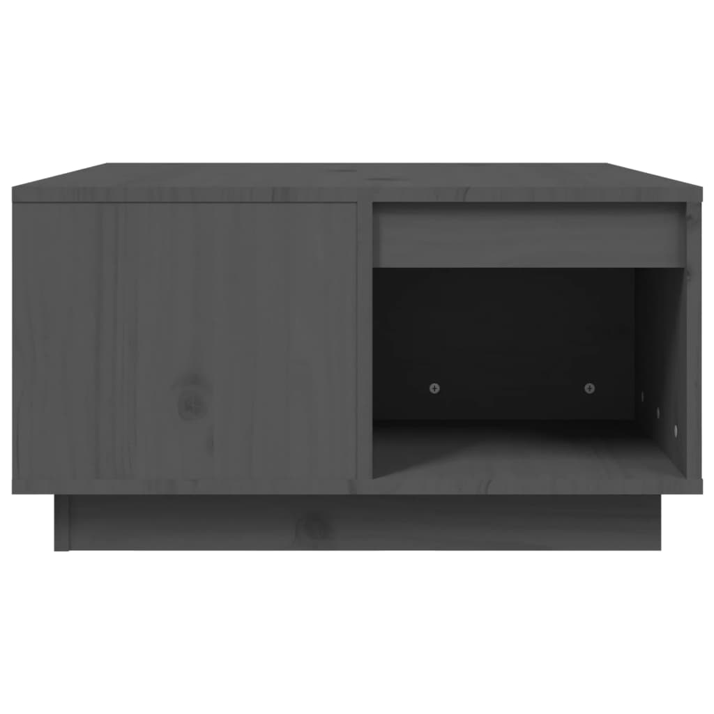 vidaXL Măsuță de cafea, gri, 60x61x32,5 cm, lemn masiv de pin vidaXL Măsuță de cafea, gri, 60x61x32,5 cm, lemn masiv de pin