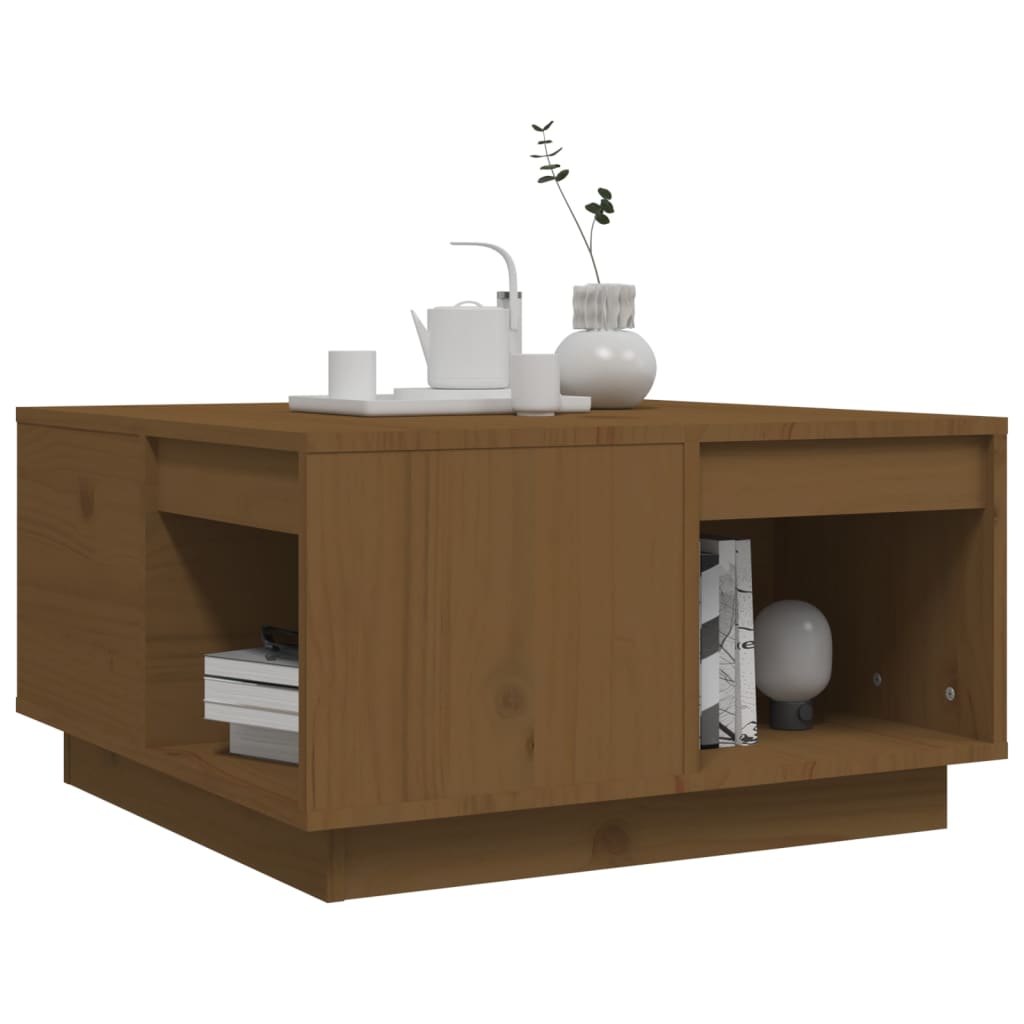 vidaXL Măsuță de cafea, maro miere, 60x61x32,5 cm, lemn masiv de pin vidaXL Măsuță de cafea, maro miere, 60x61x32,5 cm, lemn masiv de pin