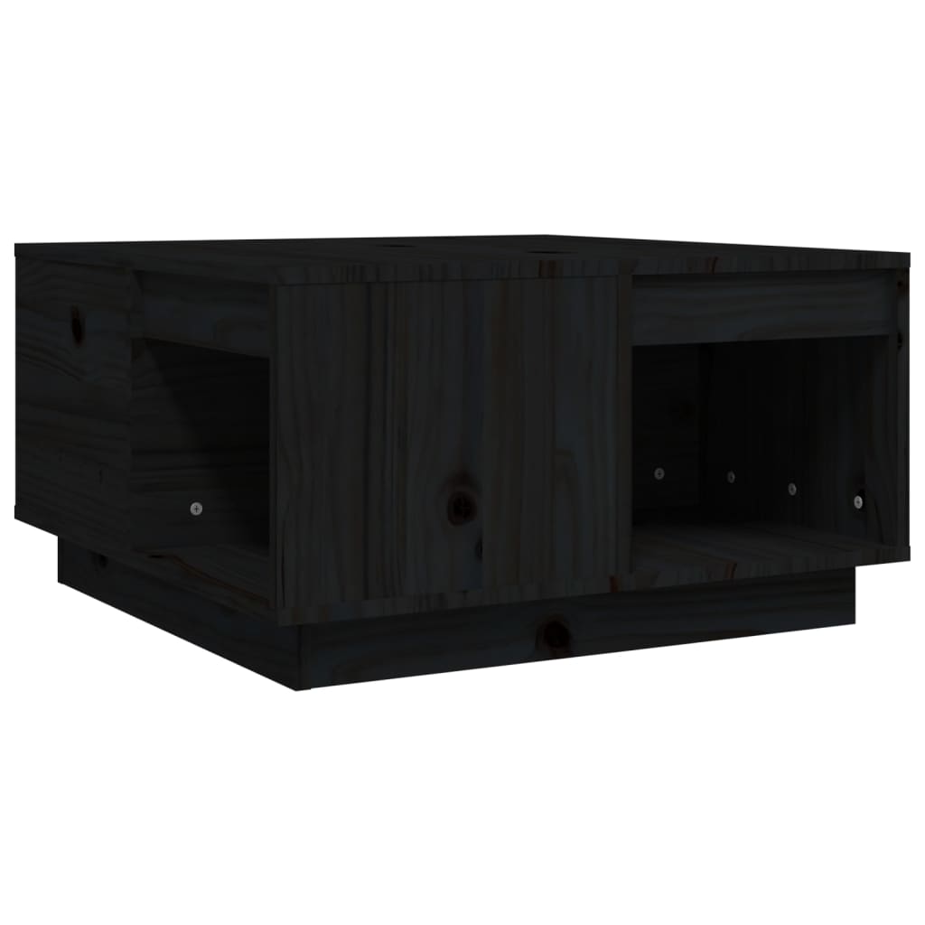 vidaXL Măsuță de cafea, negru, 60x61x32,5 cm, lemn masiv de pin vidaXL Măsuță de cafea, negru, 60x61x32,5 cm, lemn masiv de pin