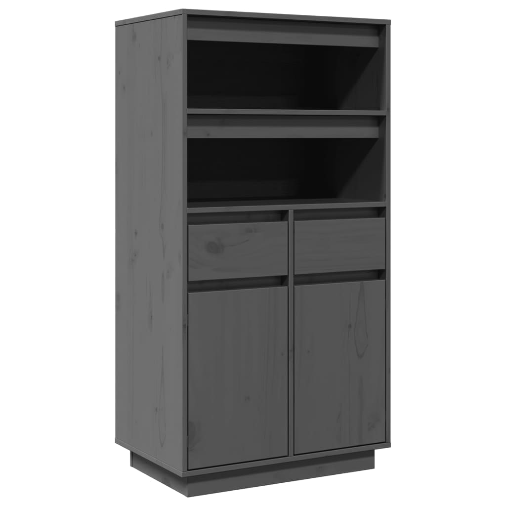 vidaXL Dulap înalt, gri, 60x40x116,5 cm, lemn masiv de pin
