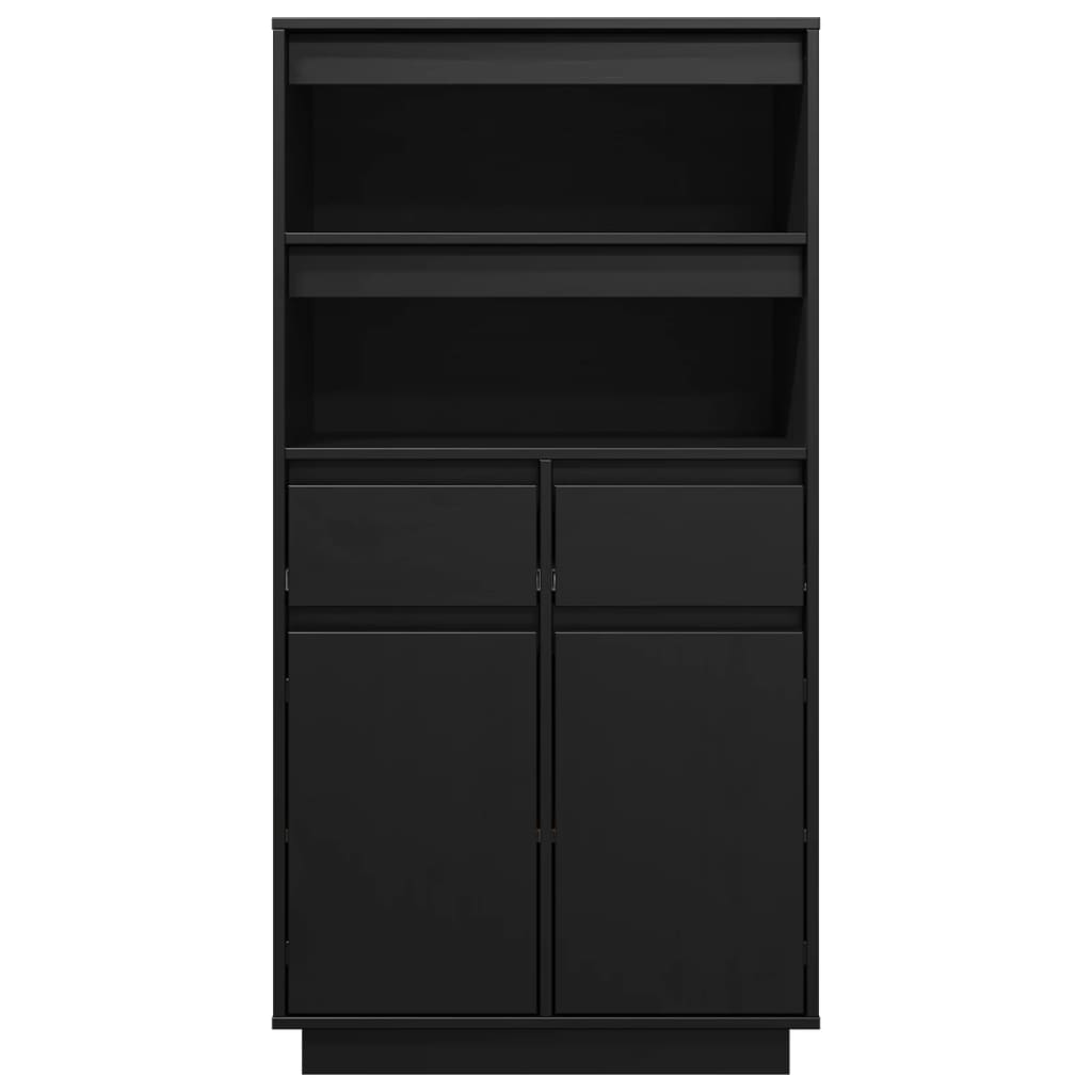 vidaXL Dulap înalt, negru, 60x40x116,5 cm, lemn masiv de pin