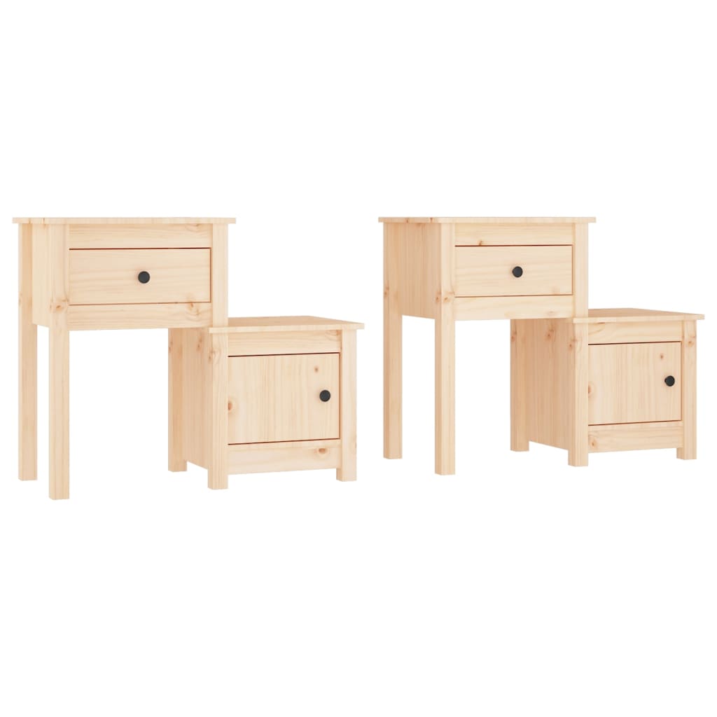 vidaXL Noptiere, 2 buc., 79,5x38x65,5 cm, lemn masiv de pin vidaXL Noptiere, 2 buc., 79,5x38x65,5 cm, lemn masiv de pin