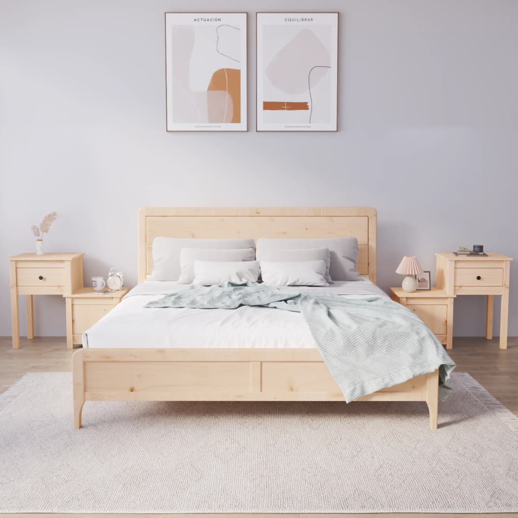 vidaXL Noptiere, 2 buc., 79,5x38x65,5 cm, lemn masiv de pin vidaXL Noptiere, 2 buc., 79,5x38x65,5 cm, lemn masiv de pin