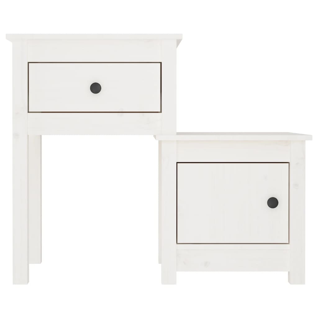vidaXL Noptieră, alb, 79,5x38x65,5 cm, lemn masiv de pin