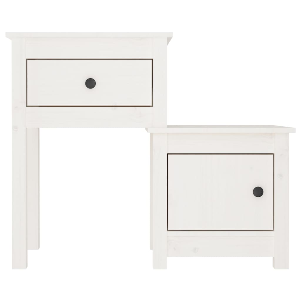 vidaXL Noptiere, 2 buc., alb, 79,5x38x65,5 cm, lemn masiv de pin vidaXL Noptiere, 2 buc., alb, 79,5x38x65,5 cm, lemn masiv de pin