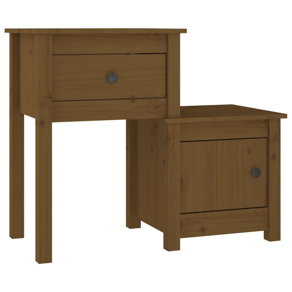 vidaXL Noptiere, 2 buc., maro miere, 79,5x38x65,5 cm lemn masiv de pin vidaXL Noptiere, 2 buc., maro miere, 79,5x38x65,5 cm lemn masiv de pin