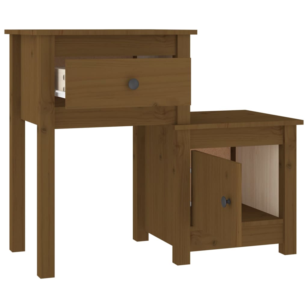 vidaXL Noptiere, 2 buc., maro miere, 79,5x38x65,5 cm lemn masiv de pin vidaXL Noptiere, 2 buc., maro miere, 79,5x38x65,5 cm lemn masiv de pin
