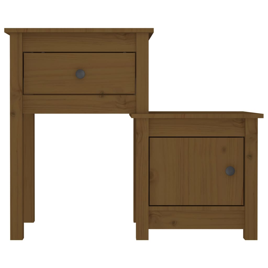 vidaXL Noptiere, 2 buc., maro miere, 79,5x38x65,5 cm lemn masiv de pin vidaXL Noptiere, 2 buc., maro miere, 79,5x38x65,5 cm lemn masiv de pin