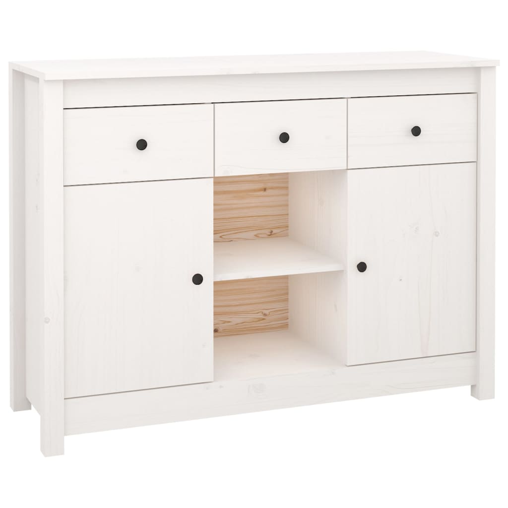 vidaXL Servantă, alb, 100x35x74,5 cm, lemn masiv de pin