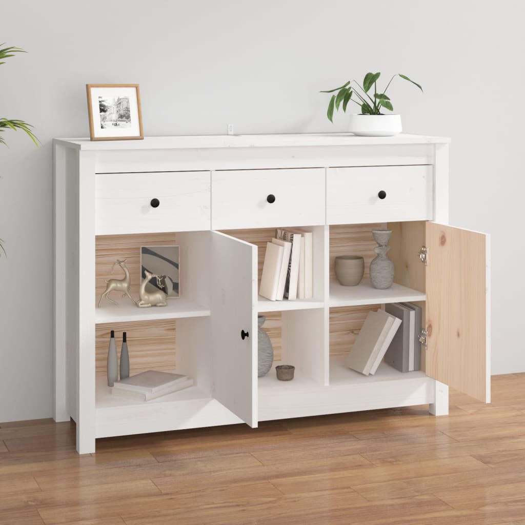 vidaXL Servantă, alb, 100x35x74 cm, lemn masiv de pin vidaXL Servantă, alb, 100x35x74 cm, lemn masiv de pin