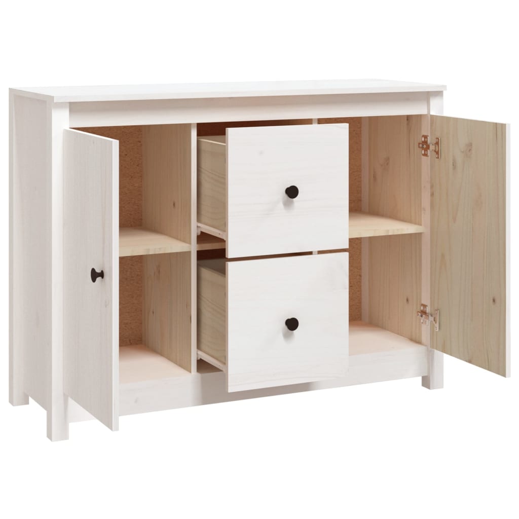 vidaXL Servantă, alb, 100x35x74 cm, lemn masiv de pin