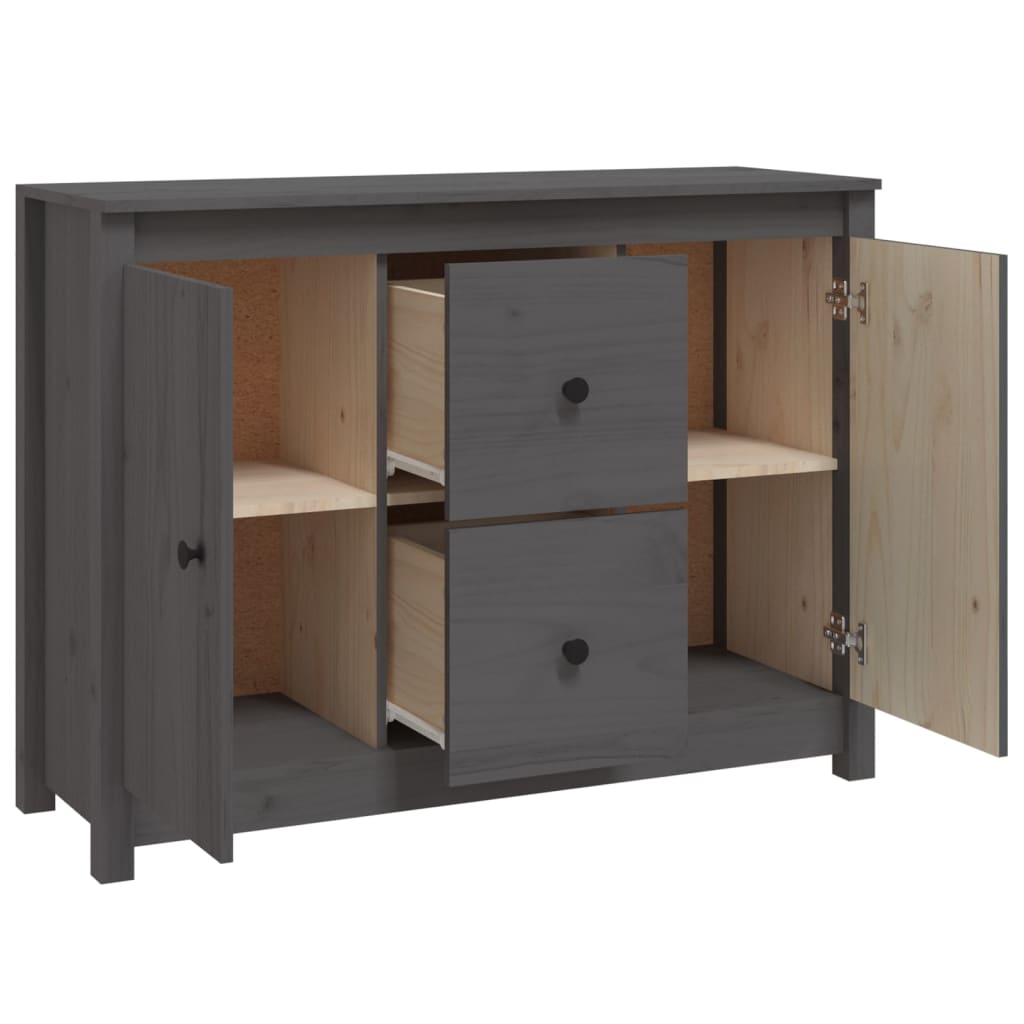 vidaXL Servantă, gri, 100x35x74 cm, lemn masiv de pin