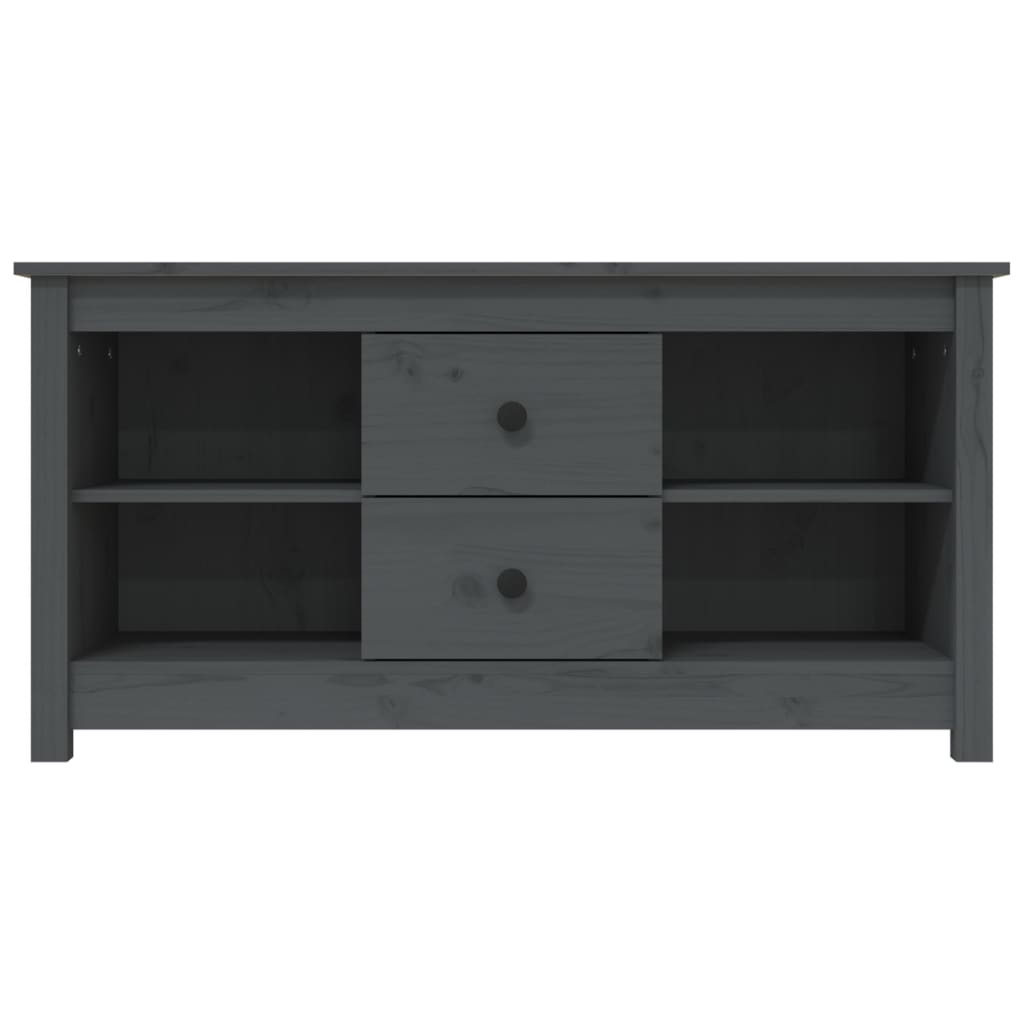 vidaXL Comodă TV, gri, 103x36,5x52 cm, lemn masiv de pin vidaXL Comodă TV, gri, 103x36,5x52 cm, lemn masiv de pin