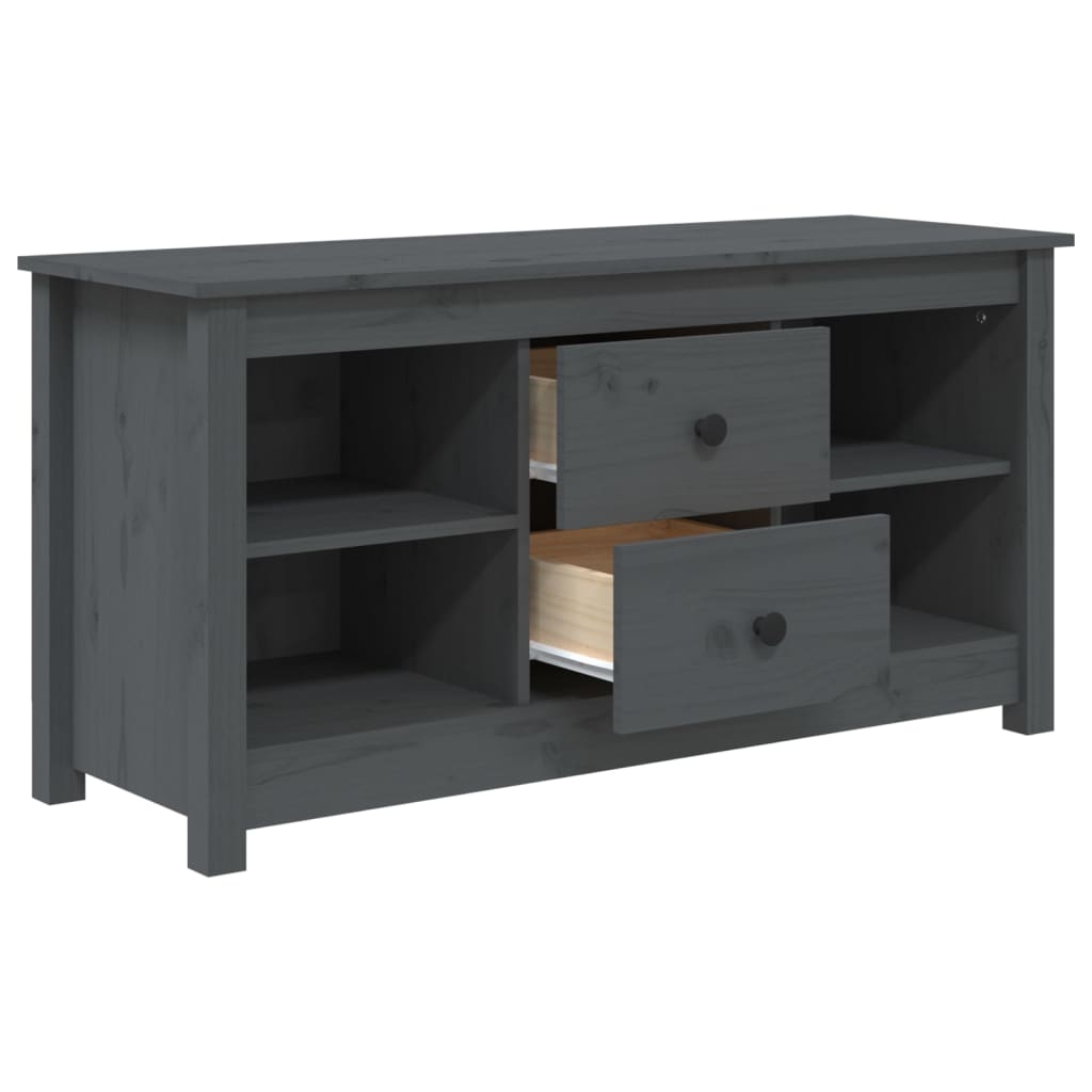 vidaXL Comodă TV, gri, 103x36,5x52 cm, lemn masiv de pin vidaXL Comodă TV, gri, 103x36,5x52 cm, lemn masiv de pin