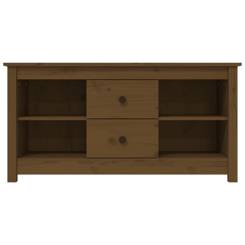 vidaXL Comodă TV, maro miere, 103x36,5x52 cm, lemn masiv de pin vidaXL Comodă TV, maro miere, 103x36,5x52 cm, lemn masiv de pin